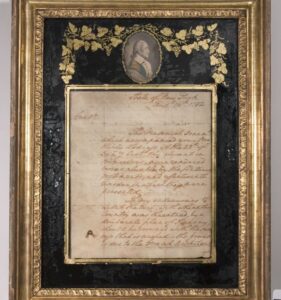 Antique artifact of George Washington's Letter of Thanks.